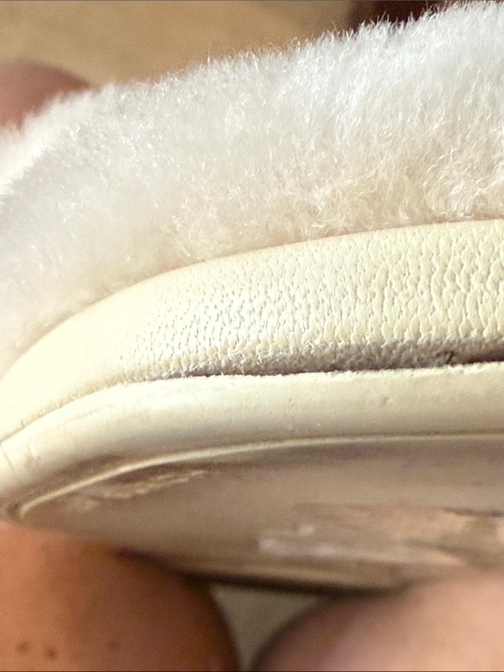 Tory Burch Plush Fuzzy Slide Slippers in Light Beige - Picture 4 of 5